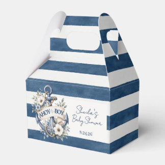 Cajas de regalo con cúspide para baby shower náuti