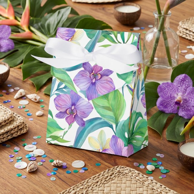 Cajas de regalo con patrón de orquídea tropical (Subido por el creador)