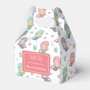 Cajas de regalo con patrón de sirena de dibujos an