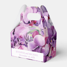 Cajas de regalo de acuarela de orquídeas púrpuras