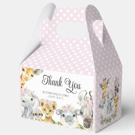 Cajas de regalo de animales Safari rosados para ba