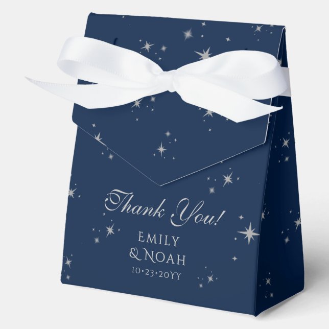 Cajas de Regalo de Boda Celestial Azul Plateado (Anverso)
