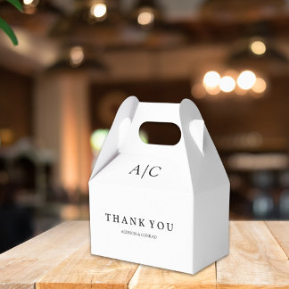 Cajas de Regalo de Boda con Monograma Blanco Moder
