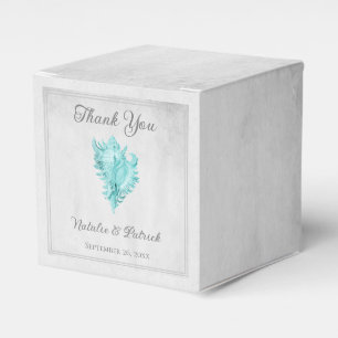 Cajas de regalo de boda de concha de caracol azul