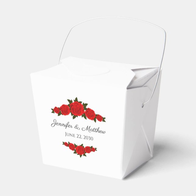 Cajas de regalo de boda estilo para llevar con ros (Front Side)