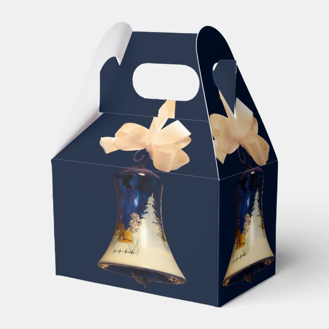 Cajas de regalo de campanas de Navidad azules (Front Side)