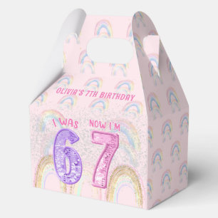 Cajas de regalo de cumpleaños número 67 Pink Rainb