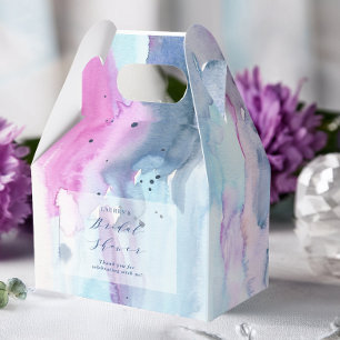Cajas de regalo de ducha de novia con acuarela de