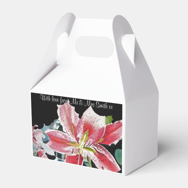 Cajas de regalo de flores florales de lirio rojo p (Front Side)