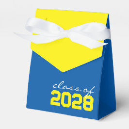 Cajas de regalo de graduación azul y amarillo