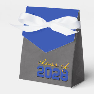 Cajas de regalo de graduación de tiza azul y dorad