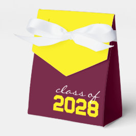 Cajas de regalo de graduación en burgundy y amaril