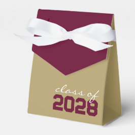 Cajas de regalo de graduación en oro y burdeos
