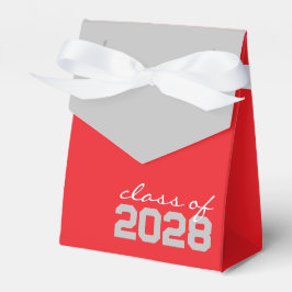 Cajas de regalo de graduación grises rojas y plate