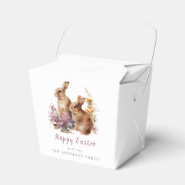 Cajas de regalo de Pascua con flores en acuarela