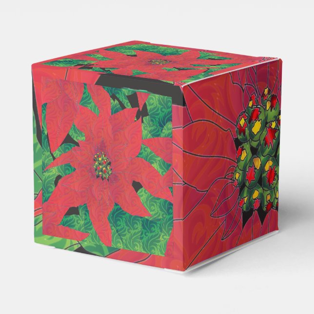 Cajas de regalo de Poinsettia (Reverso Costado)