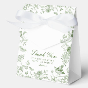 Cajas de regalo de postre florales verdes Toile De