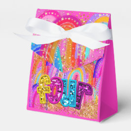 Cajas de regalo de purpurina de arcoíris para el 4