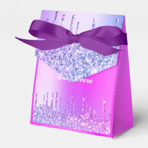Cajas de regalo de purpurina rosa personalizadas c