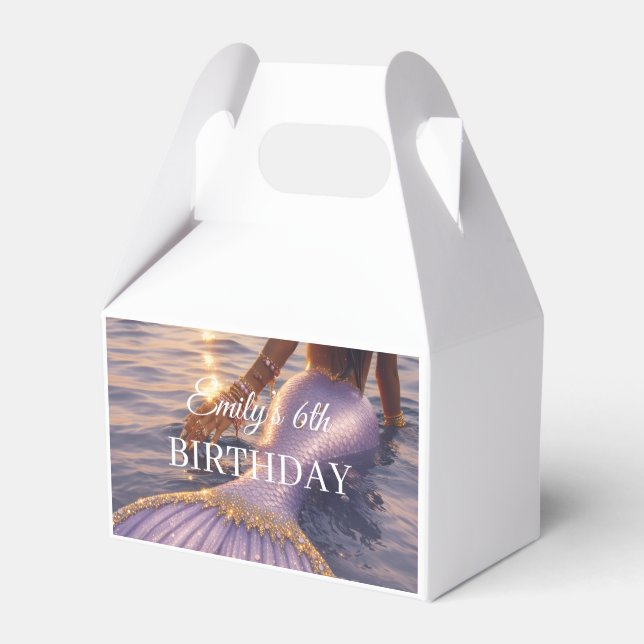 cajas de regalo de sirena morada || personalizable (Front Side)
