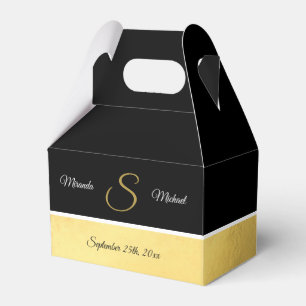 Cajas de regalo favoritas de la boda de oro negra