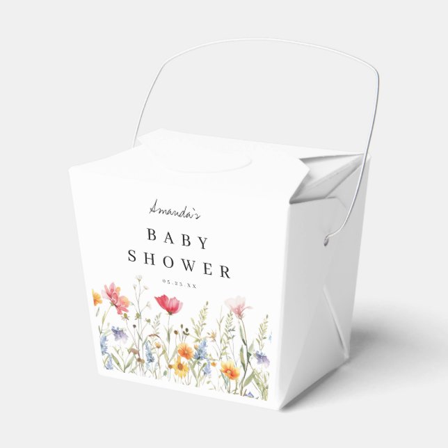 Cajas de regalo para baby shower con flores silves (Front Side)