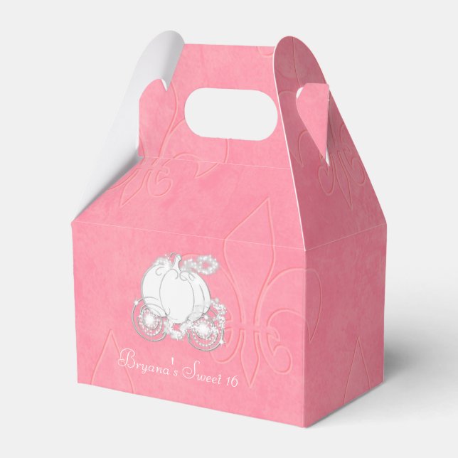 Cajas de regalo para fiesta del carruaje rosa de C (Front Side)