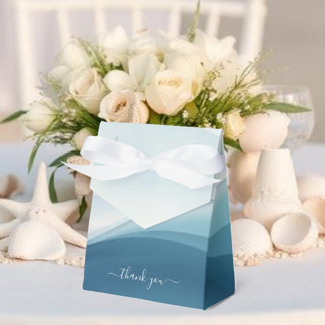 Cajas de regalos de boda abstractas azul sereno (Serene Blue Abstract Wedding Favor Boxes )