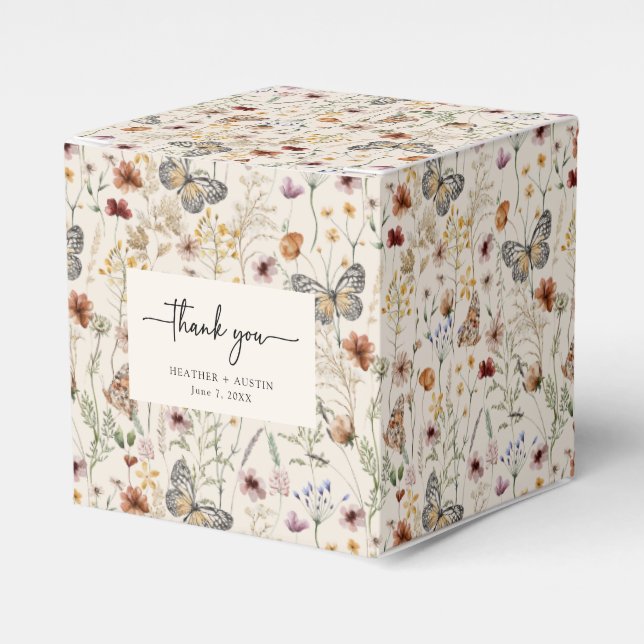 Cajas de regalos de boda boho de agradecimiento (Costado Anverso)