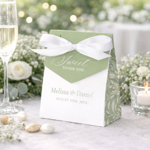 Cajas de regalos de boda botánicos elegantes en ve
