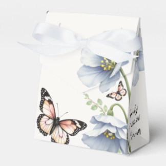 Cajas de regalos de boda con flores azules