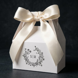 Cajas de regalos de boda con monograma floral eleg