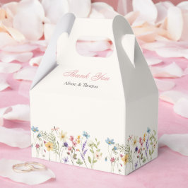 Cajas de regalos de boda de pradera de flores silv