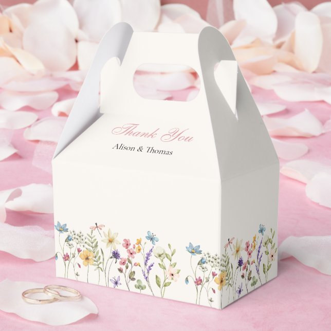 Cajas de regalos de boda de pradera de flores silv (Boda)