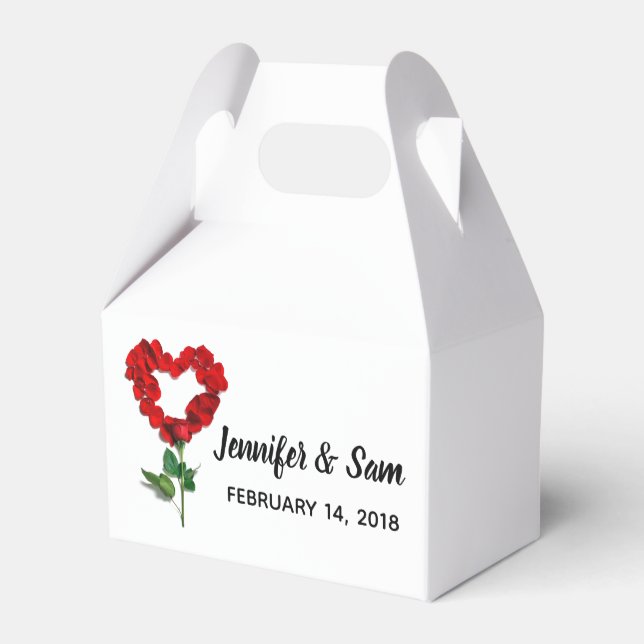 Cajas de regalos de boda de San Valentín con coraz (Reverso)