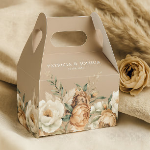 Cajas de regalos de boda rústicas boho elegantes