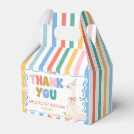 Cajas de regalos de cumpleaños a rayas de un ganso