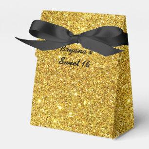 Cajas de regalos de cumpleaños con brillo dorado