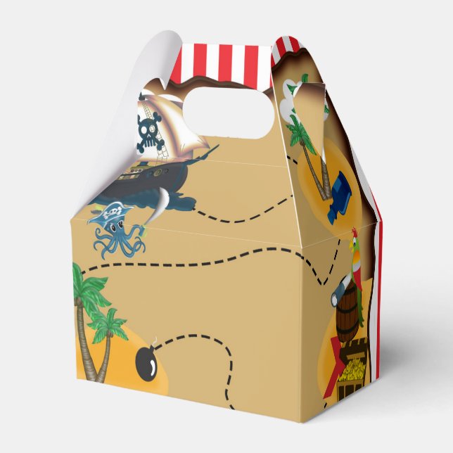Cajas de regalos de cumpleaños con mapa del tesoro (Reverso)