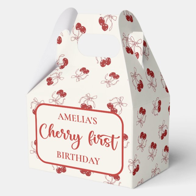 Cajas de regalos de cumpleaños Coquette Cherry Fir (Anverso)