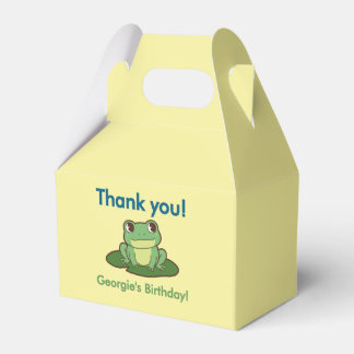 Cajas de regalos de cumpleaños de rana verde linda