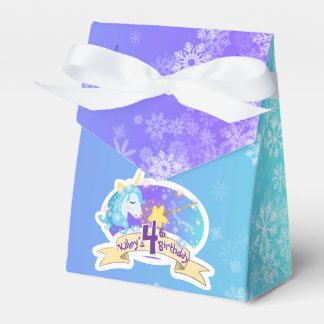 Cajas de regalos de cumpleaños de unicornio azul d
