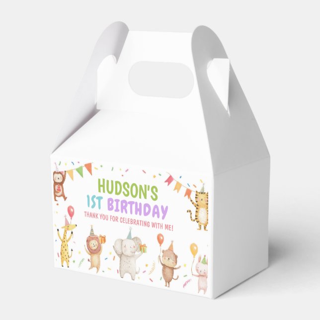 Cajas de regalos de cumpleaños para niños Animales (Front Side)