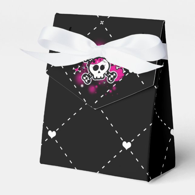 Cajas de regalos de fiesta con calaveras y huesos  (Front Side)