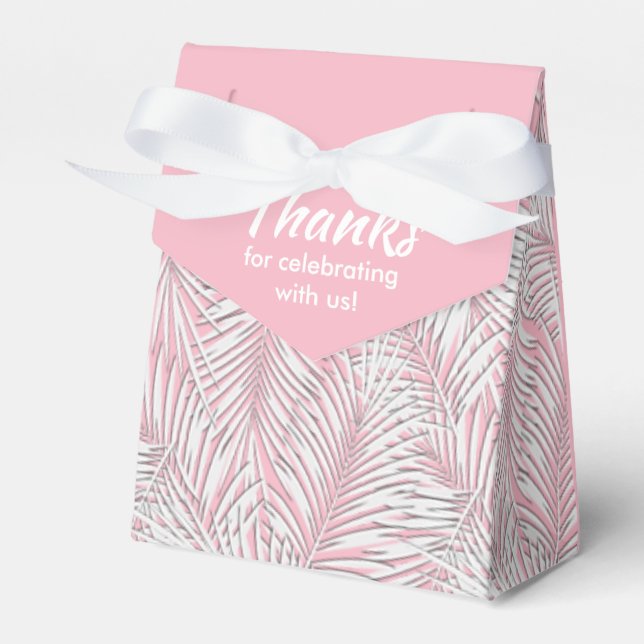Cajas de regalos de fiesta con palmas blancas sobr (Front Side)