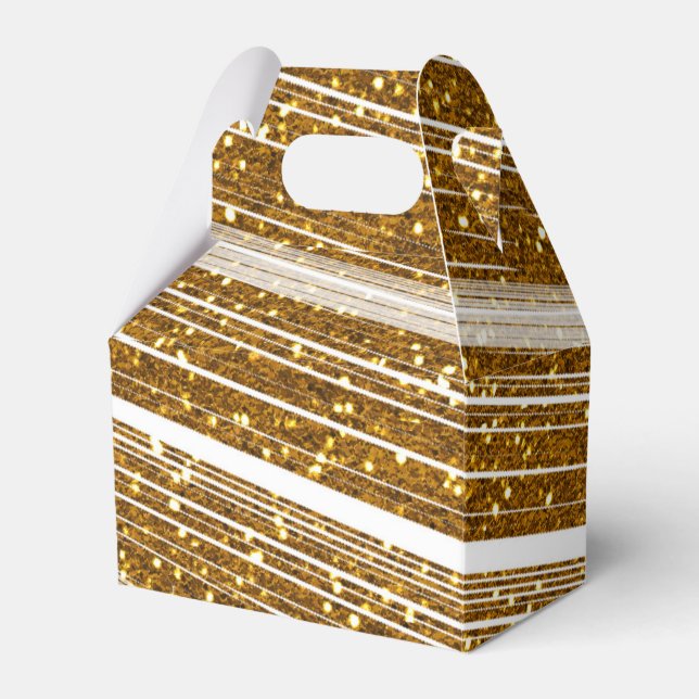 Cajas de regalos de fiesta con purpurina dorada y  (Front Side)