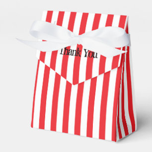 Cajas de regalos de fiesta con rayas de circo roja