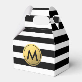 Cajas de regalos de fiesta con rayas negras y blan