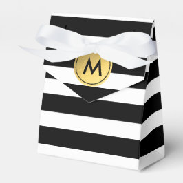 Cajas de regalos de fiesta con rayas negras y blan