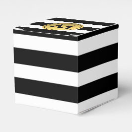 Cajas de regalos de fiesta con rayas negras y blan
